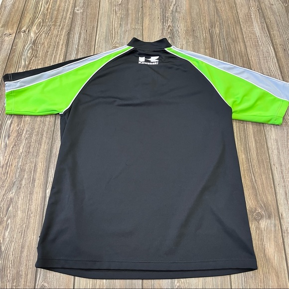 Kawasaki Shirt XL Zip Up Pullover Green Black - Picture 5 of 8